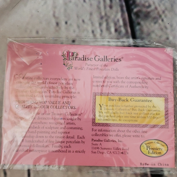 Paradise Galleries Treasury Collection September porcelain doll - Picture 7 of 7